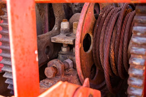 Rusty Steel Rope on Roll