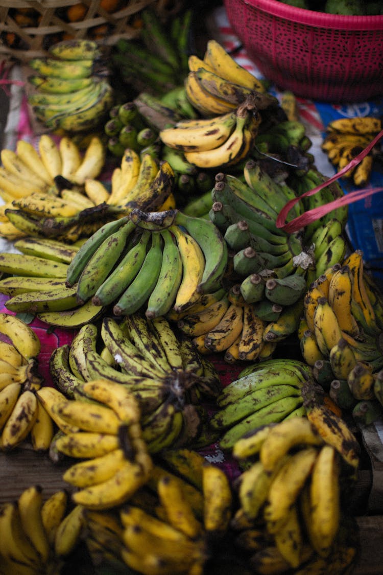 A Bunch Of Bananas On The Table