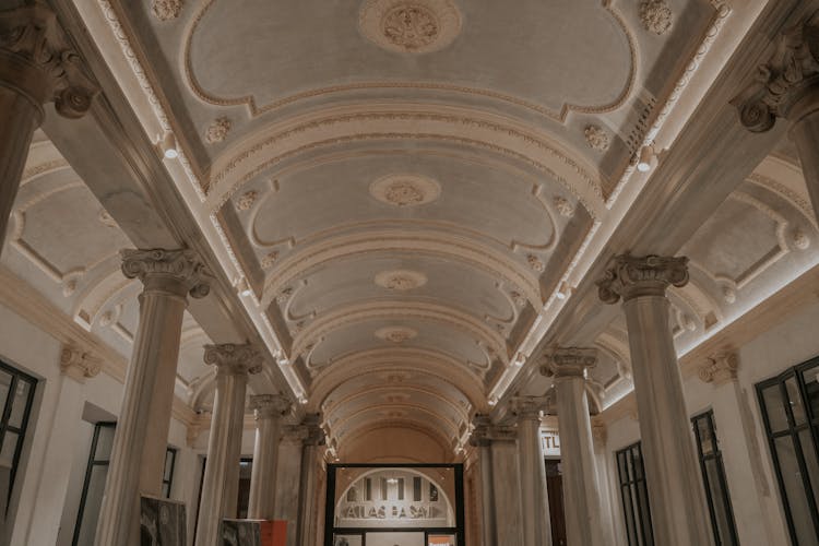 Intricate Concrete Ceiling Of A Building