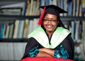 African student studying
