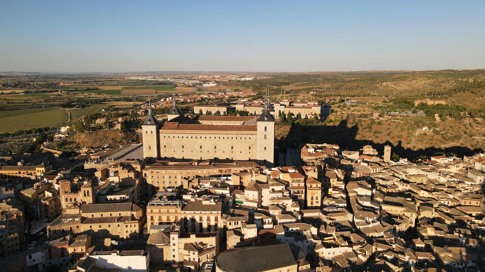 Cityscape of Toledo with View of the Alcazar of Toledo in Spain