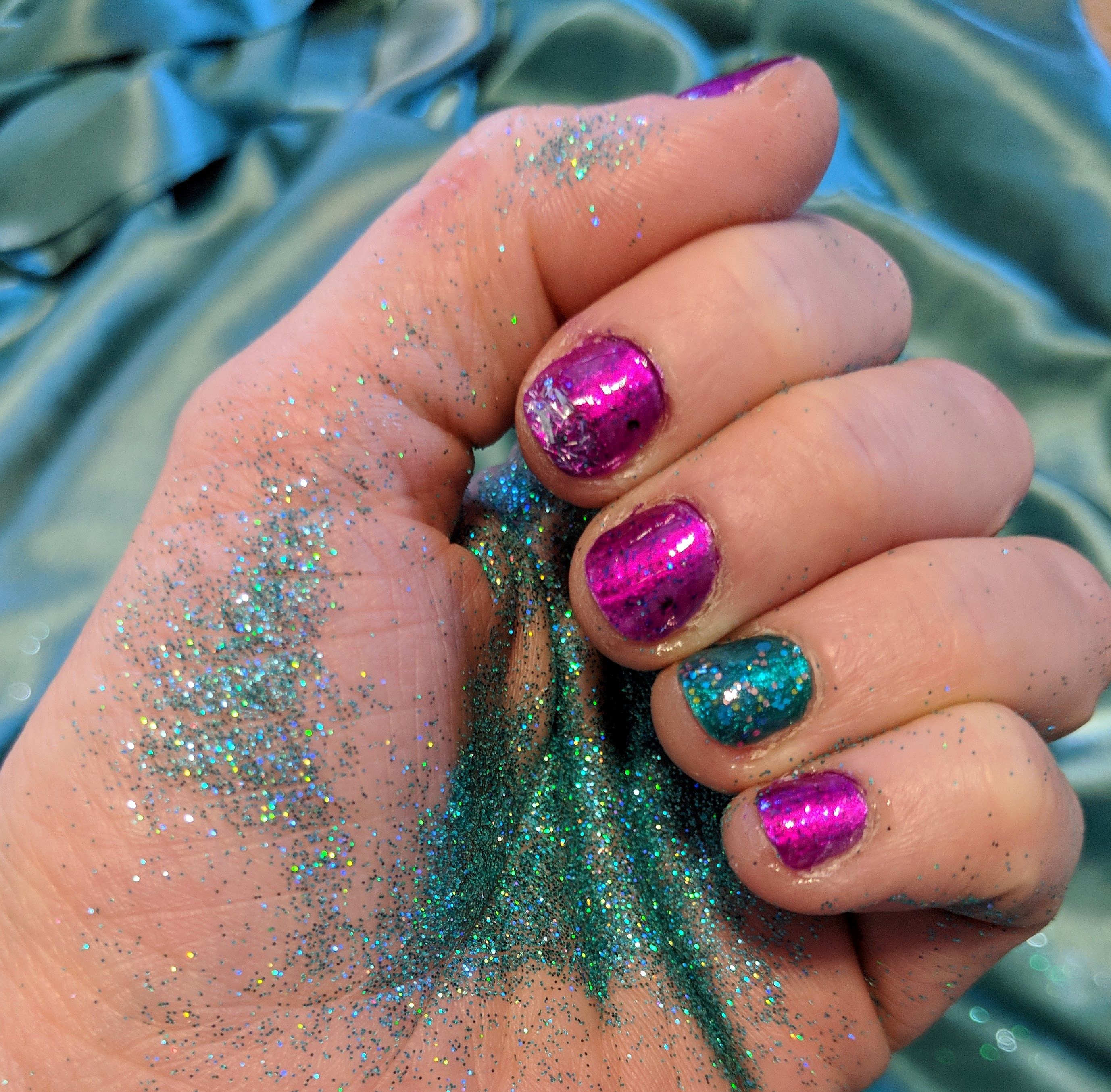 Glitter body art close-up
