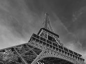 Grayscale Photo of Eiffel Tower