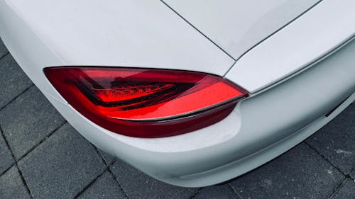 Tail Light of a White vehicle