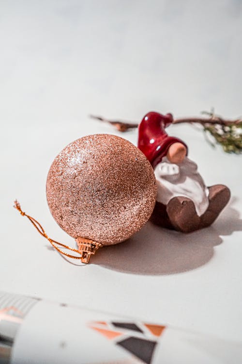 Christmas Ornaments on White Surface