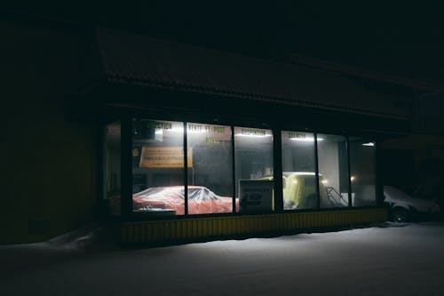 Auto Repair Shop with Glass Windows