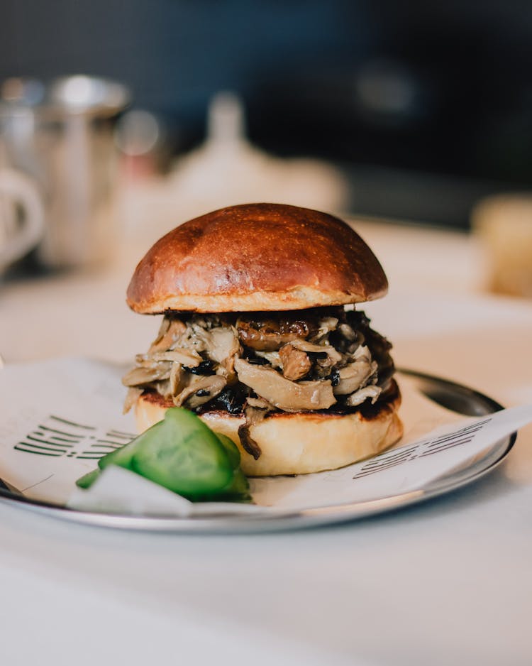 Hamburger On Plate