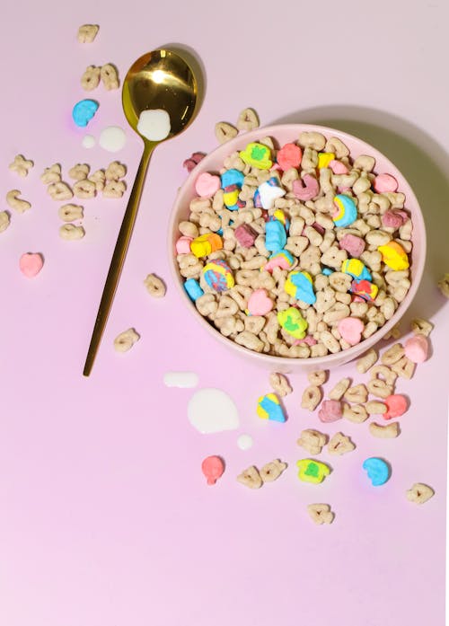 Free Bowl of Cereal with Marshmallows Stock Photo