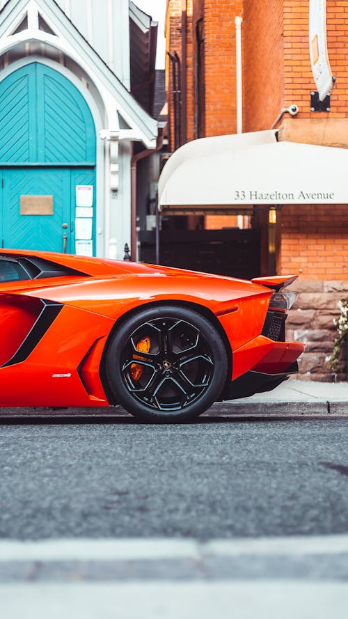 Close-up of a Lamborghini Aventador