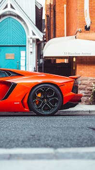 Striking Lamborghini Aventador parked on Hazelton Avenue in Toronto. Elegant and iconic street shot.