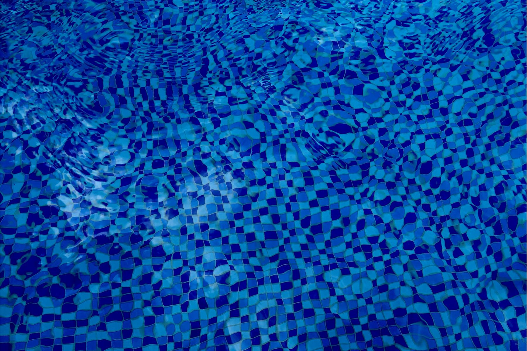 Classic blue swimming pool mosaic tiles
