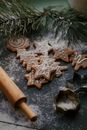 Ginger Christmas Cookies Sprinkled with Castor Sugar