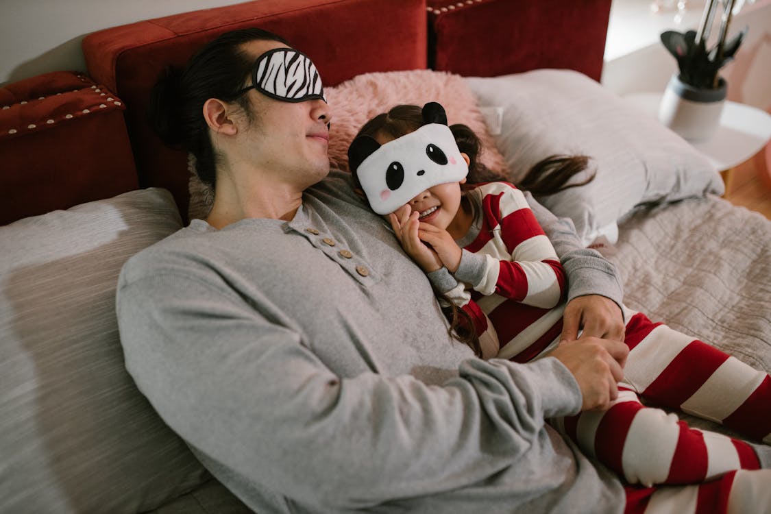 Free Father and Daughter during Bedtime Stock Photo