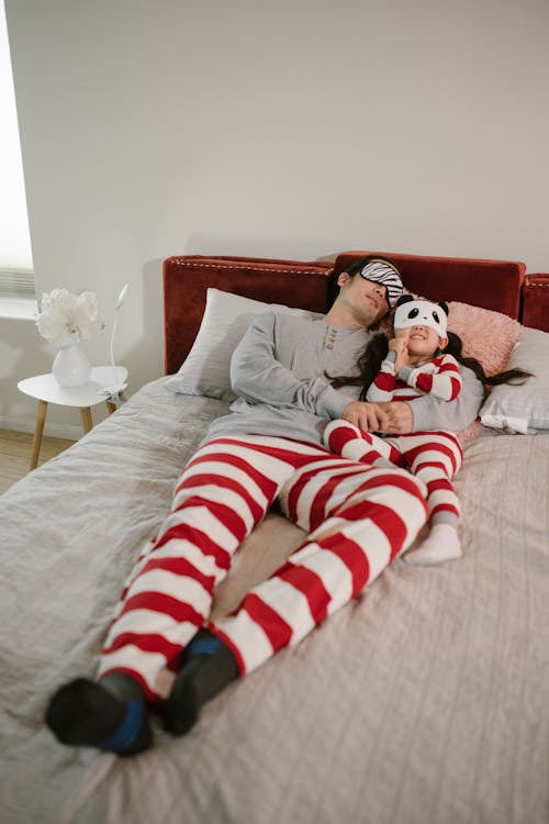 Free Father Napping with Daughter Stock Photo