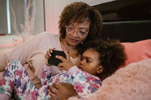 Free Mother and her Child Bedtime  Stock Photo