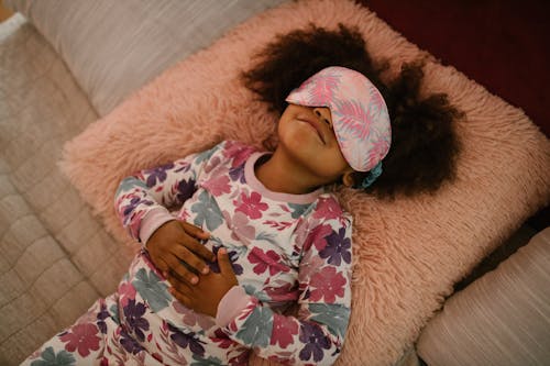 Free Child in Sleep Mask Stock Photo