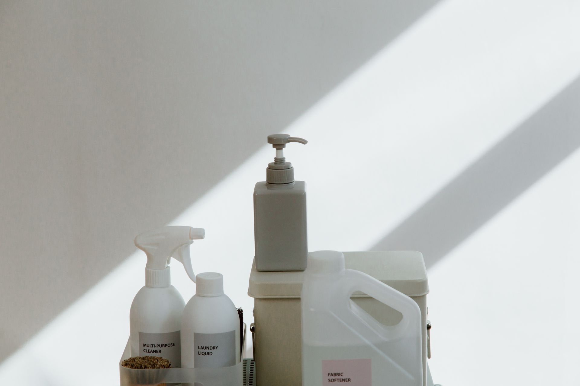 Close-up View of Cleaning Products
