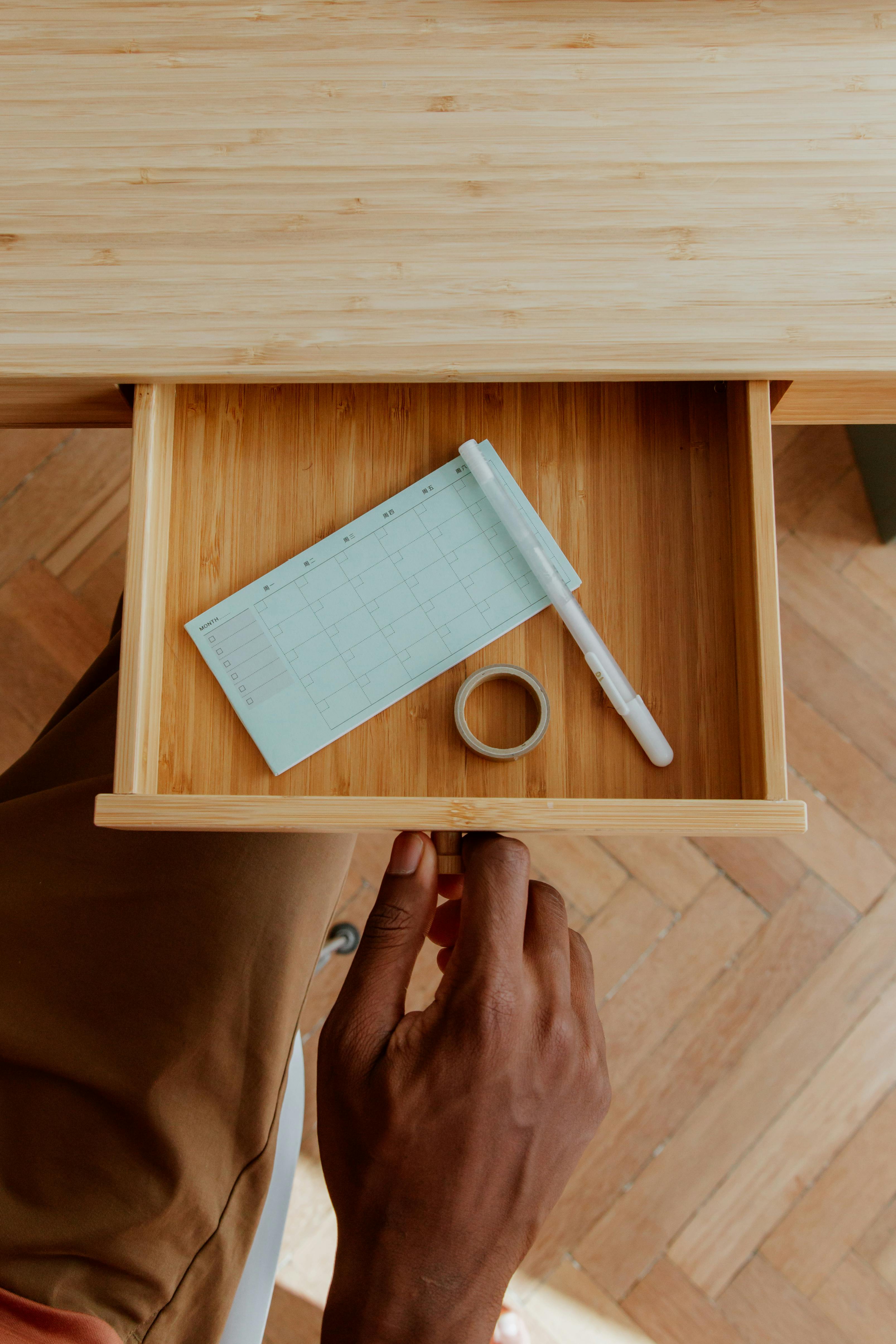 man opening drawer