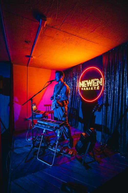 Singer on Stage in Nightclub