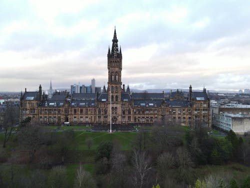 An Aerial Photography of University of Glasgow Under the Cloudy Sky