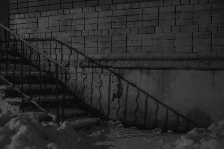 Dreary Steps In Snow