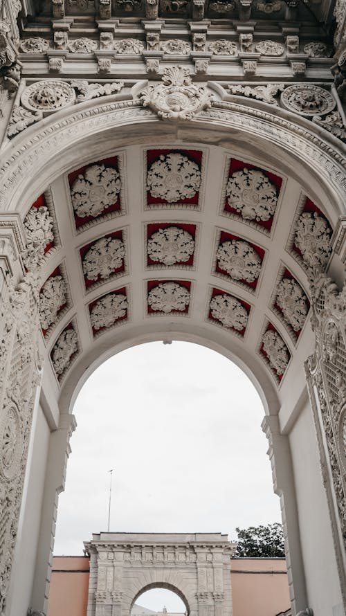 Low Angle Shot of the Gate Arch at Dolmabahce Palace, Istanbul, Turkey 