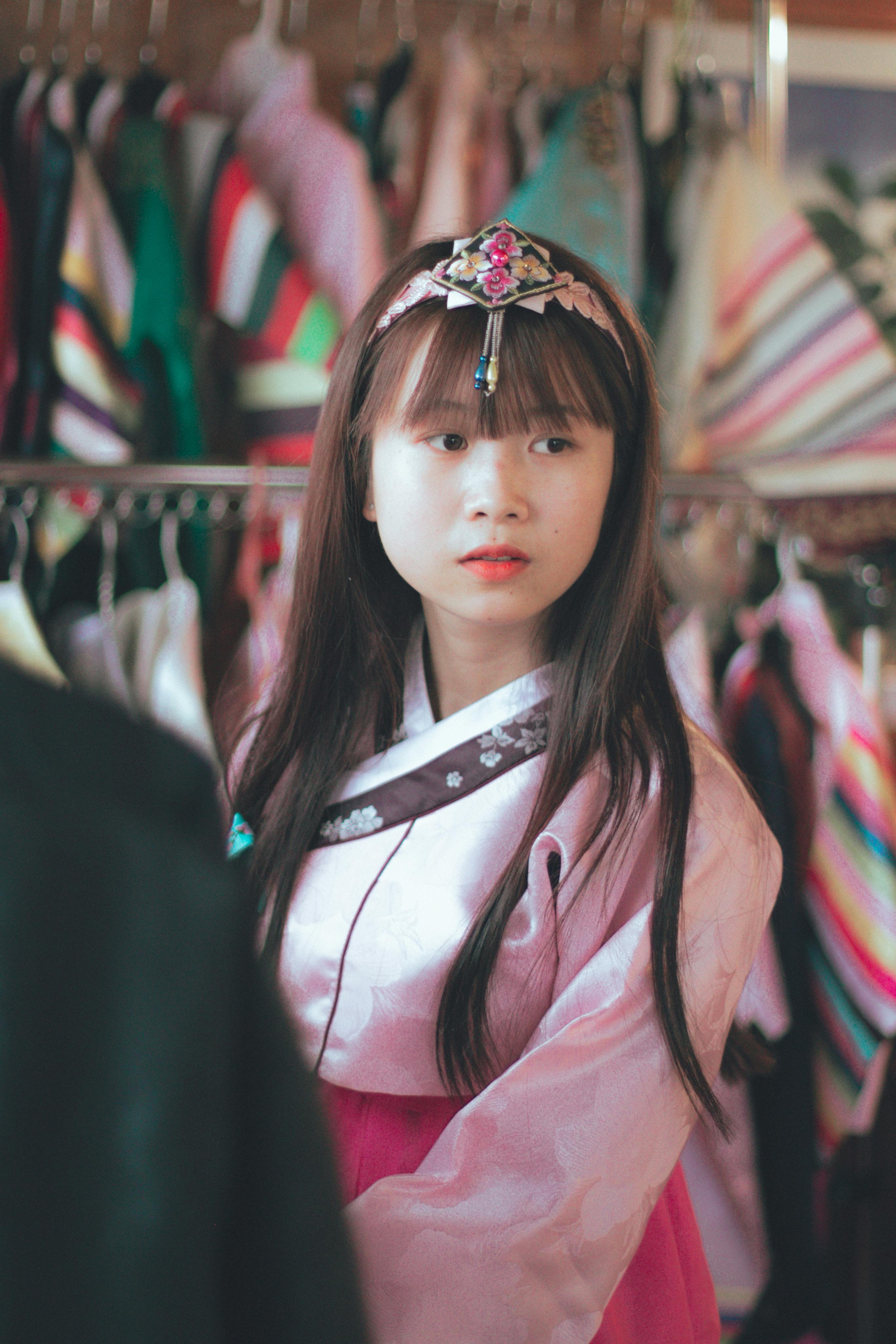  Girl  Wearing Hanbok  Dress  Free Stock Photo