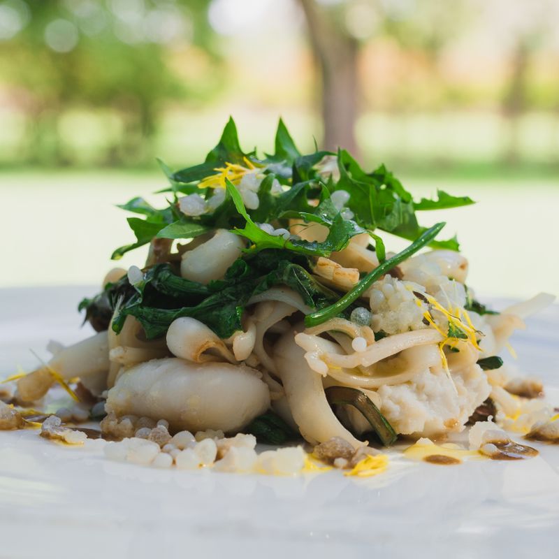 Italian White Cabbage Slaw with Porcini and Truffle Oil