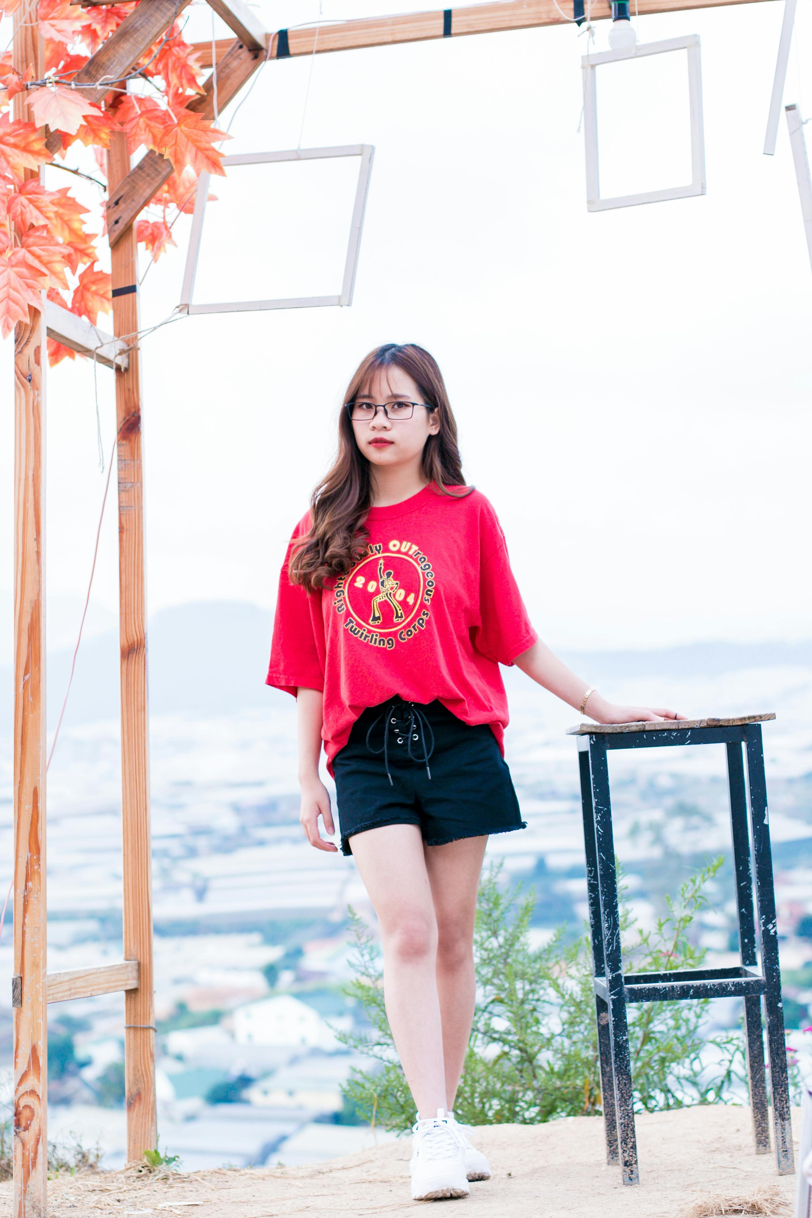 Pink top black shorts Clearance