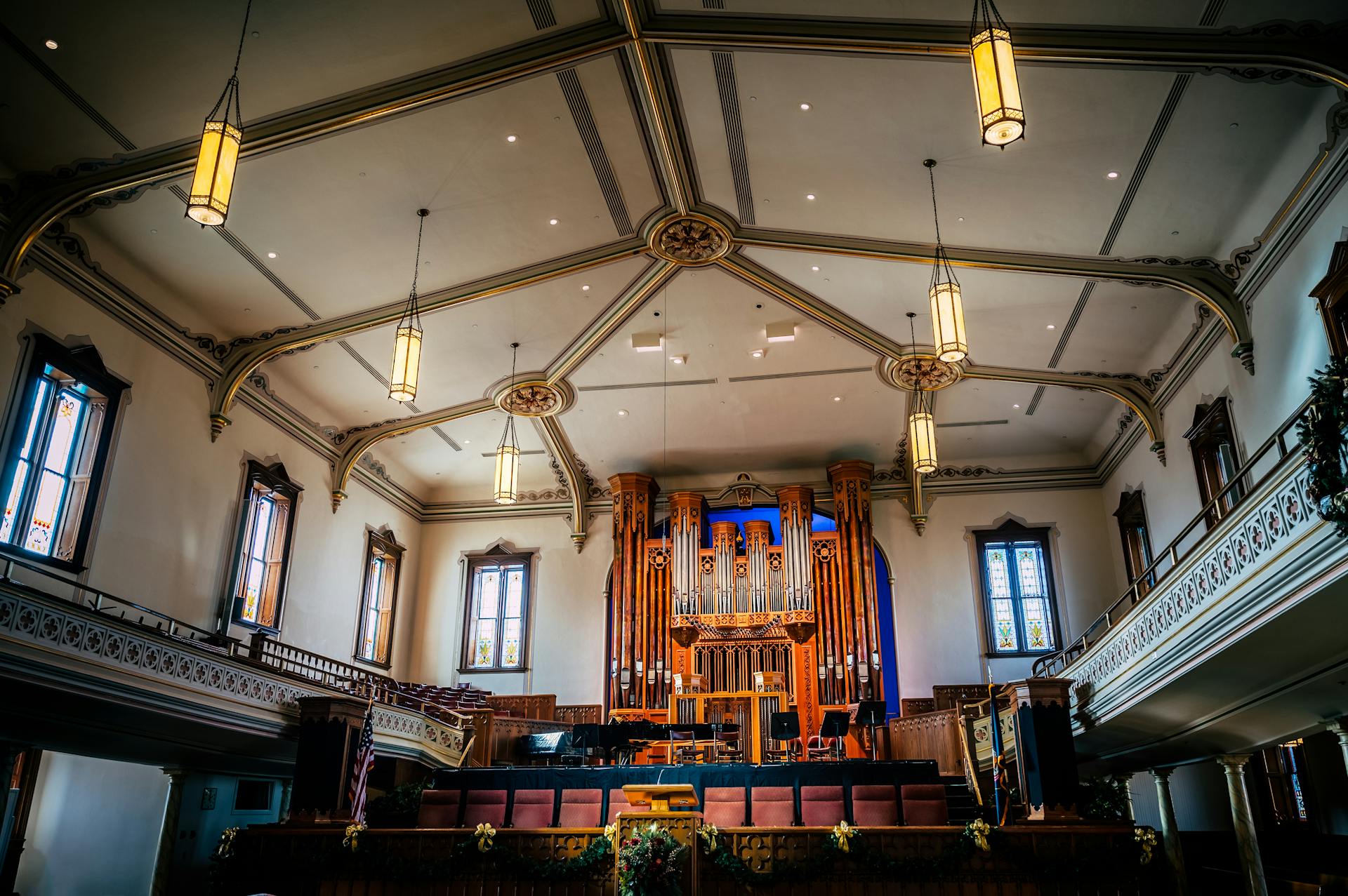 Interior Design of Assembly Hall in temple Square