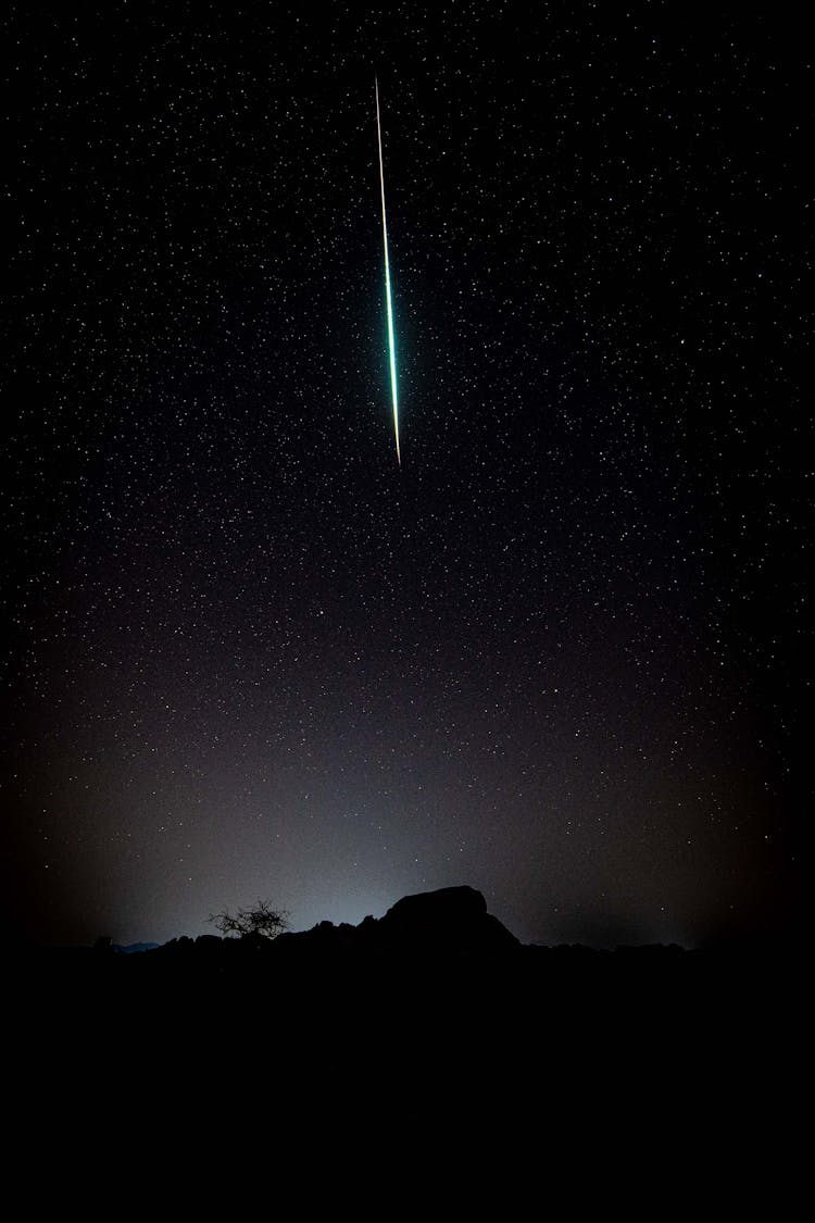 Starry Sky With Falling Meteor