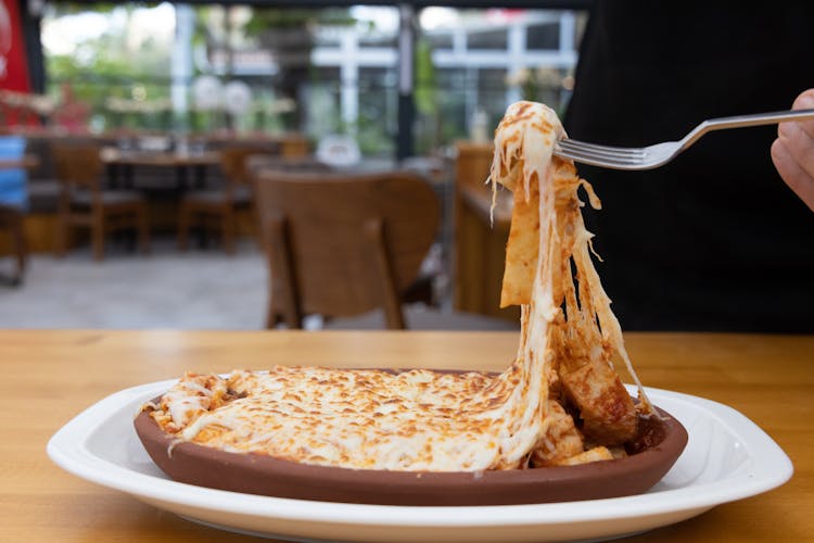 Cheese Melting On A Fork