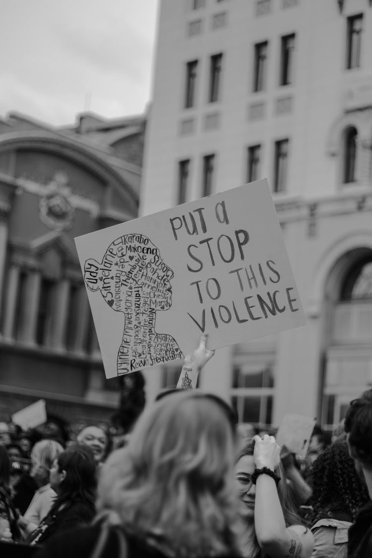 People Holding Placards And Protesting Against Sexual Violence