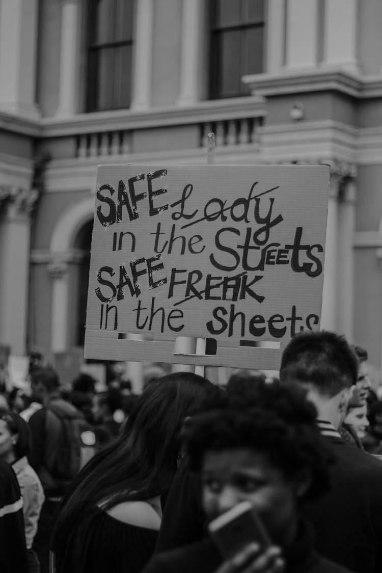 People With Placard Protesting Against Sexual Violence