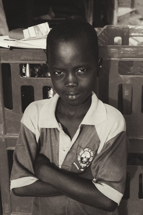 Monochrome Photo of Child