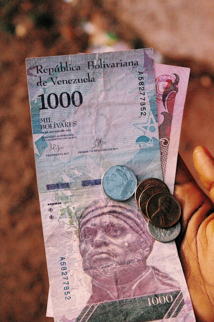 Close Up Of Venezuelan Money