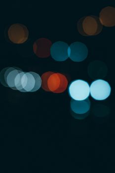 Colorful bokeh light pattern creating an abstract visual effect at night.
