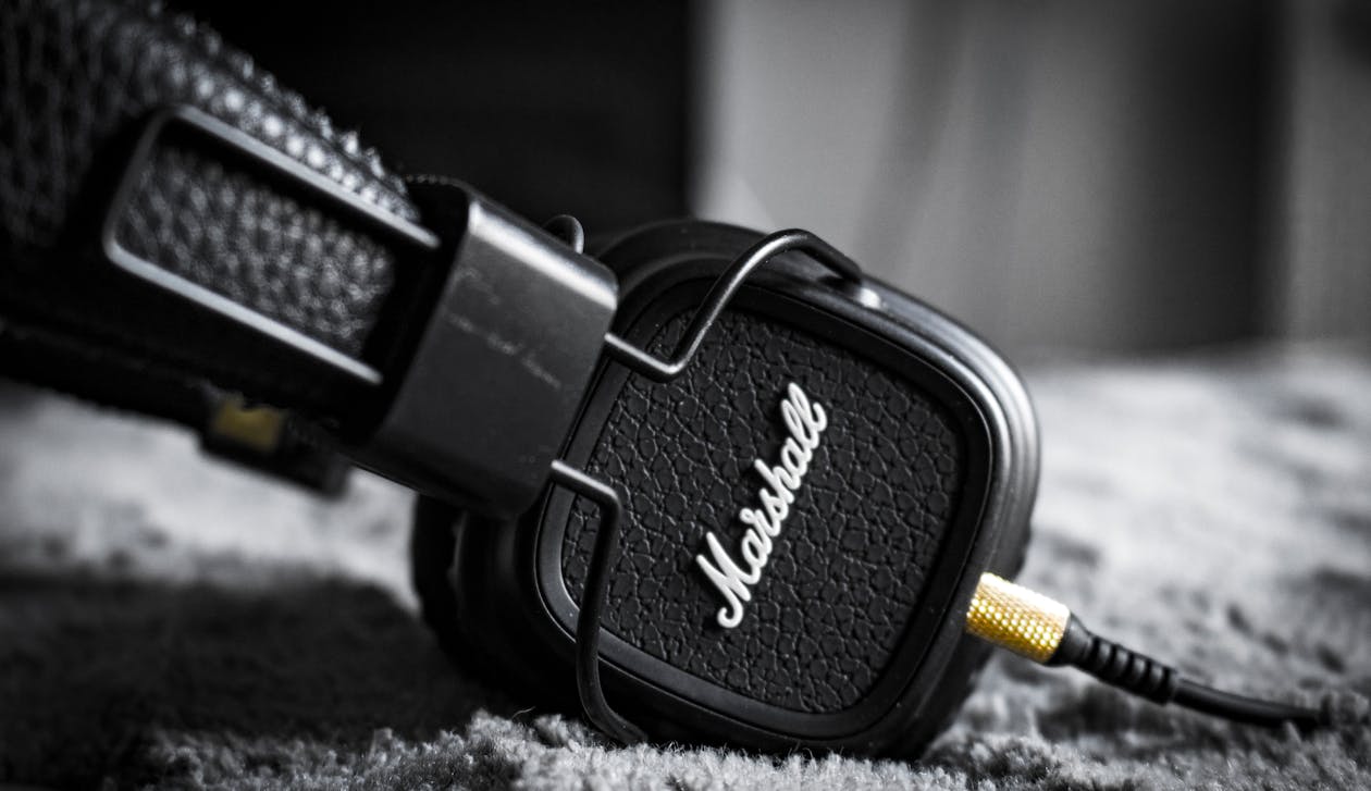 Free Selective Focus Photography of Marshall Corded Headphones Stock Photo