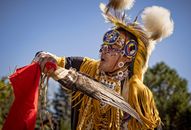 Man in Gold and Red Costume