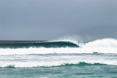 Big Ocean Waves Crashing on the Shore