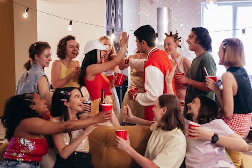 Free Friends Having Fun at a Party Stock Photo