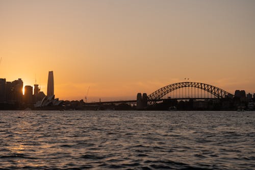 地標, 悉尼海港大桥, 日落 的 免费素材图片