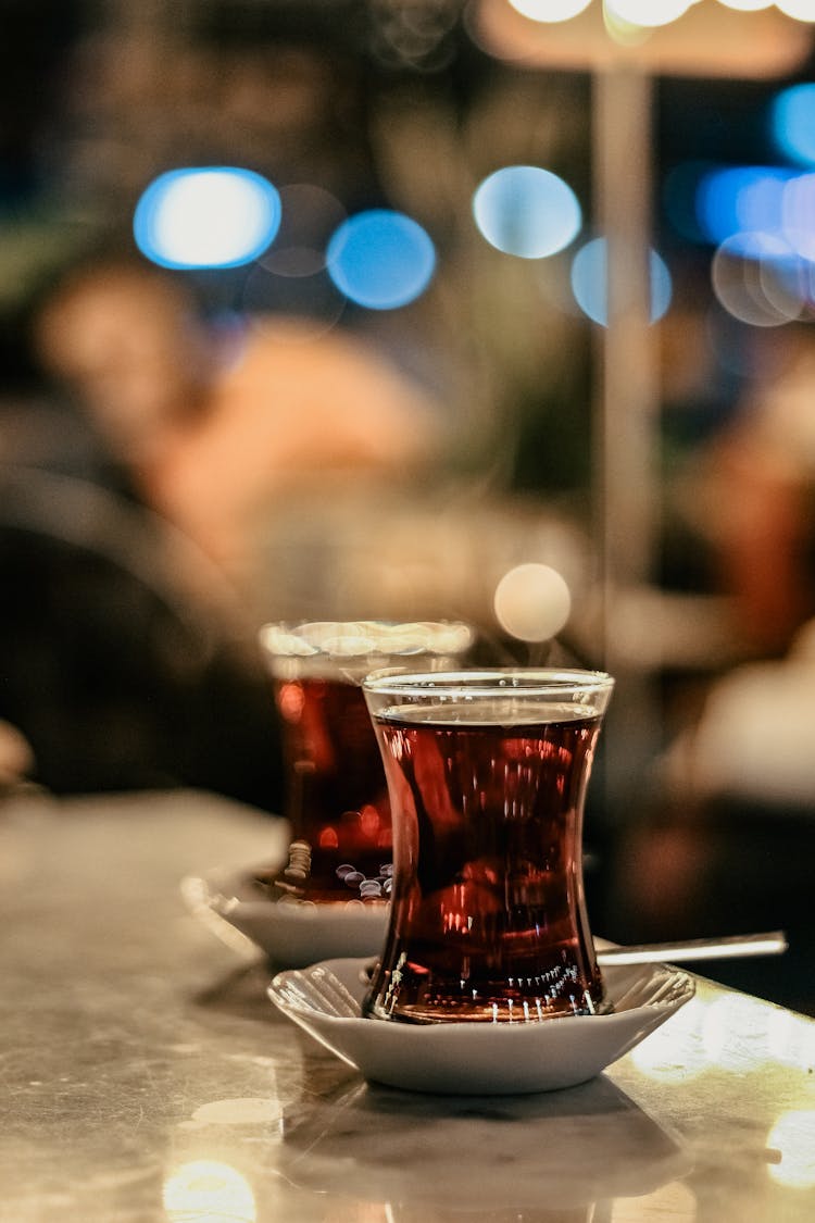 Turkish Tea Served In An Ince Belli