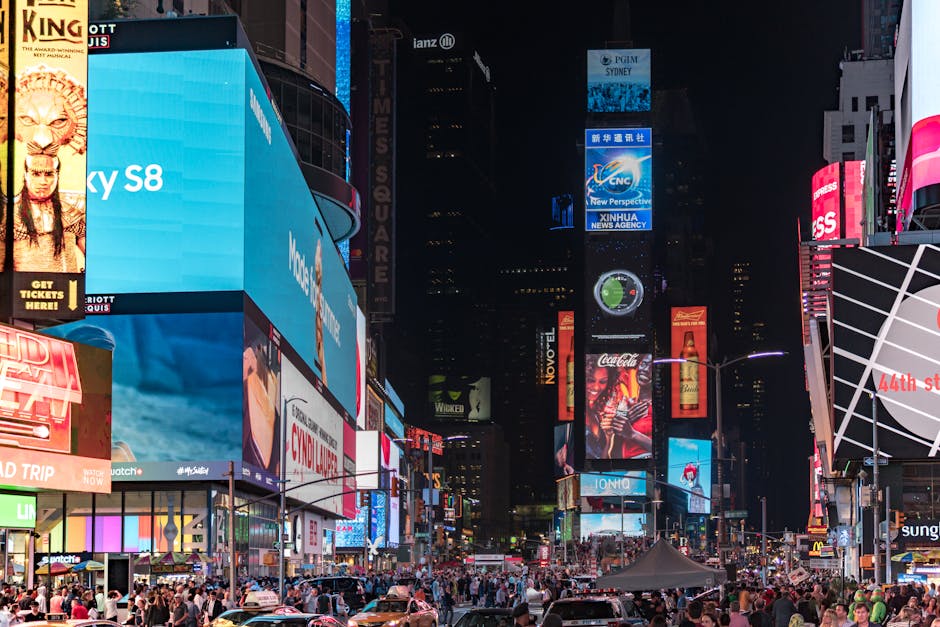 Advertising your company with outdoor billboards.