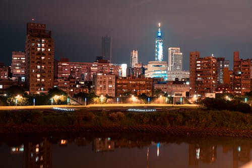 City Skyline during Night Time