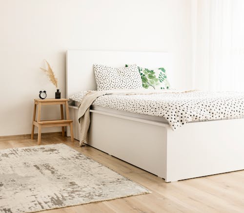 Free White and Black Bed Linen Stock Photo