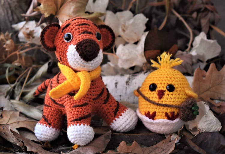 Close-up Of Knitted Toys