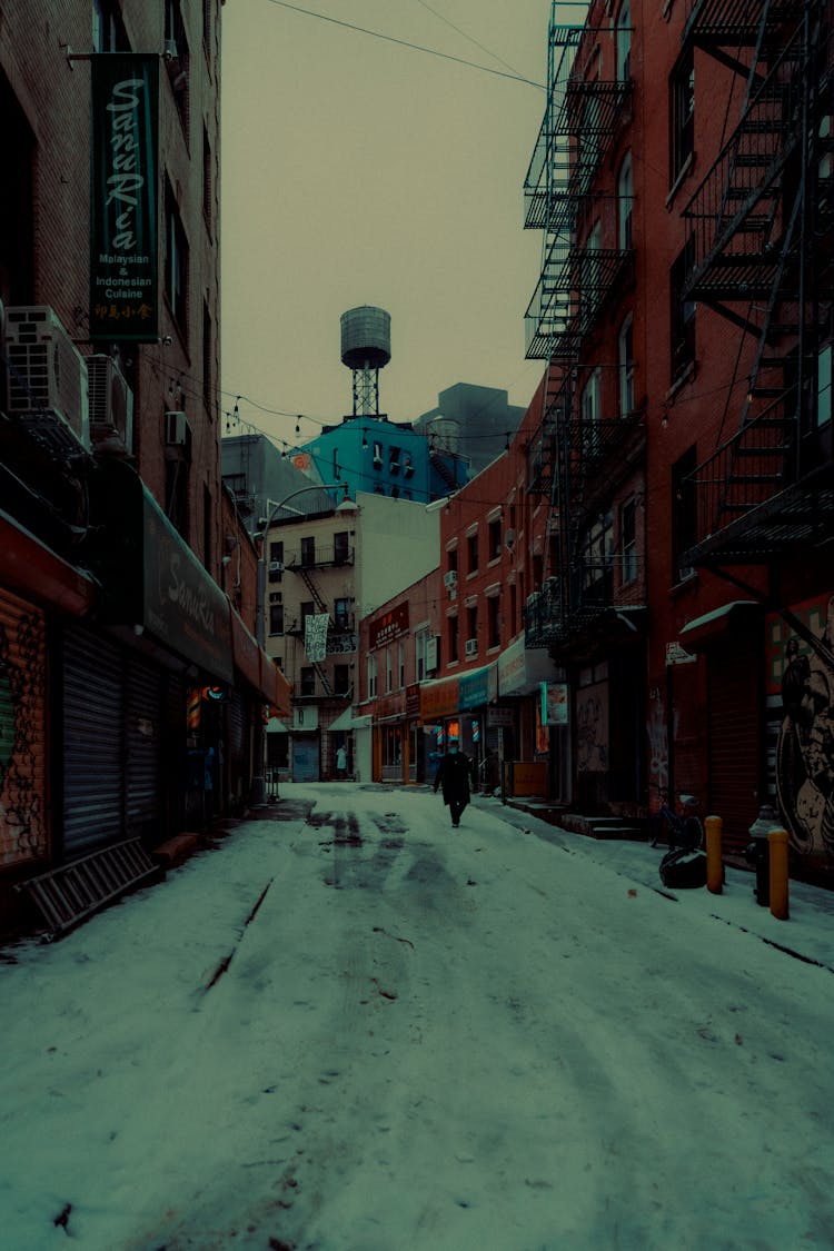 A Snow Covered Road In New York