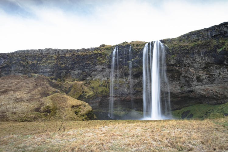 Rock Formation With Waterfalls