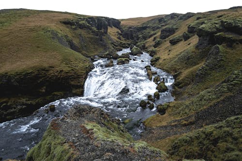 Stream and Waterfall on Iceland